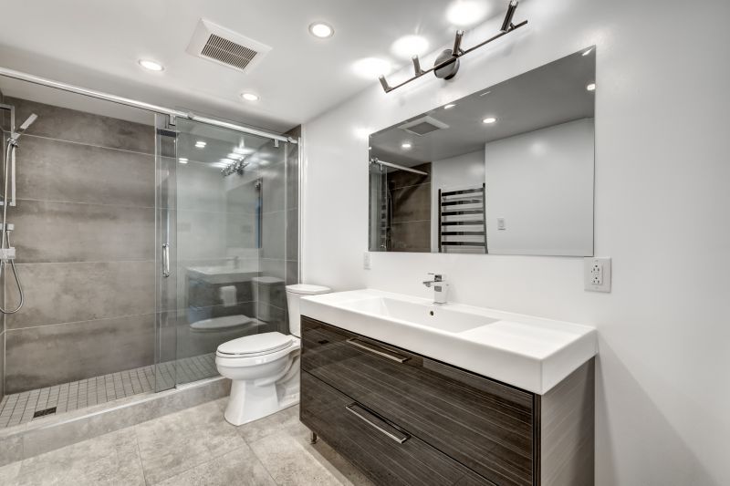 Modern master bathroom with smart technology