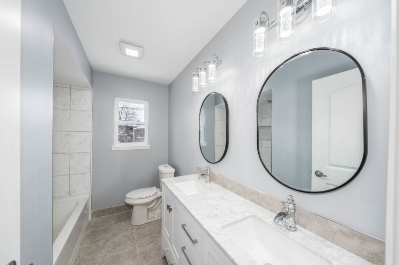 Master bathroom with dual sinks